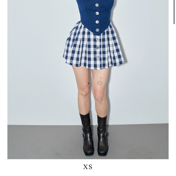 Fashion Brand Company Blue and White Plaid Mini Dress - Picture 4 of 4